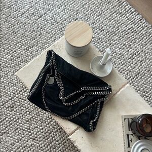 Stella McCartney Black Shoulder Bag with Chain Detail Falabella